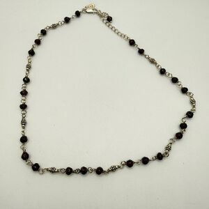 16" Retired SILPADA Sterling silver and Rose Cut Garnet beaded necklace!